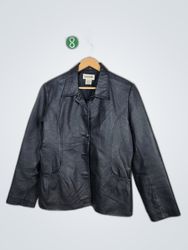 Bagatelle Black Leather Blazer Jacket