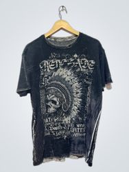 Affliction Renegade Skull Native American Headdres..