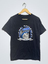 Black T-Shirt with Skull Graphic and Text