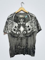 Eighty Brand Skull and Fleur-de-lis Graphic T-Shir..