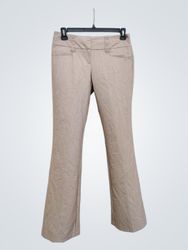 Pantalones de vestir de corte acampanado beige par..