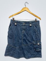 Blue Denim Cargo Skirt