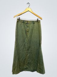 Falda maxi de denim verde