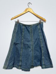 Falda Midi A-Line de Denim Relaxed Lee con Ribete ..
