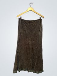 Monsoon Brown Embroidered Maxi Skirt
