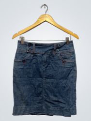 Denim Skirt with Buttons