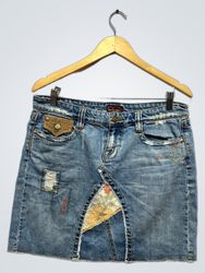 Saia Mini de Denim All American Girl Wax Jean
