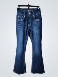 Y JEANS LOS ANGELES Damen Flared Jeans mit weißen ..