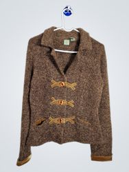 Blazer en tricot texturé marron