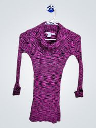 Suéter de cuello de cowl a cuadros rosa y negro Lo..