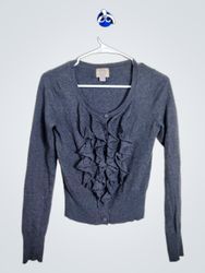 Cardigan Cinza com Renda