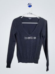 Suéter Bebe com Logo em Strass e Decote V
