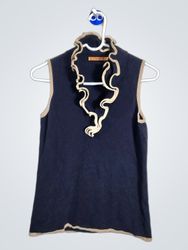 Top sin mangas azul marino Bellini con cuello con ..