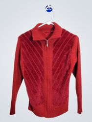 Roter Zip-Up Pullover