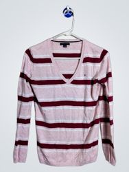 Suéter de V con rayas de Tommy Hilfiger