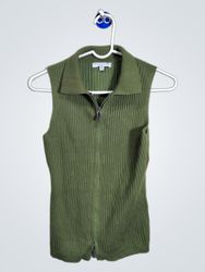 DYLAN RYAN NYC Ribbed Zip-Up Vest