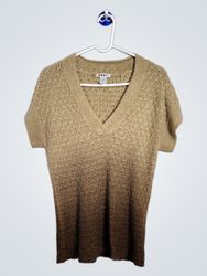 Damen V-Ausschnitt Ombre Strickpullover