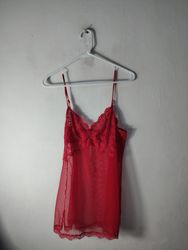 Red Lace Trimmed Chemise