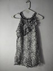 BCX Top Halter con Volantes de Leopardo para Mujer..