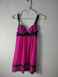 In Bloom di Jonquil Babydoll Rosa e Nero in Pizzo