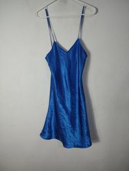Vestito a sottoveste in satin blu Easy Solution