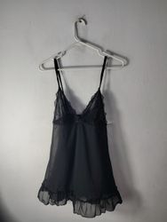 Black Lace Trim Babydoll