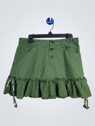 THORN & Fable グリーンラッフルスカート