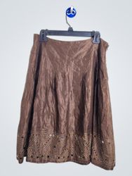 Alfani Petite ブラウン エンベリッシュド スカート