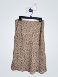 Saia de estampa floral bege