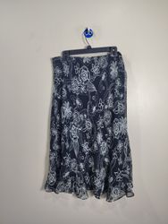 Elementz Damen Schwarzer Blumenmuster Midi-Rock