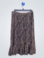 Saias Midi com Estampa Oval Marrom Susan Graver St..