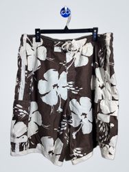 Shorts de banho florais marrons para homens Hawk