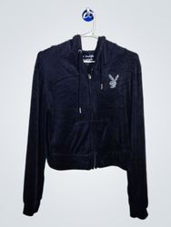 Playboy Velour Zip-Up Hoodie