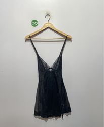 Adore Me Schwarzes Spitzen-Babydoll-Lingerie