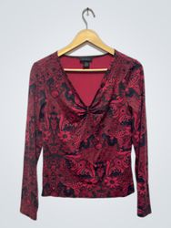 Das Limited Stretch Rot Schwarz Blumenmuster Langa..