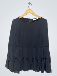 Kenzel Black Bell Sleeve Blouse