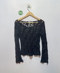 Charlotte Russe Schwarzes Spitzenbesetztes Langarm..