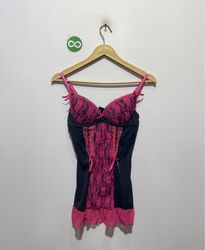 Rampage Intimates Lencería Babydoll de Encaje Negr..