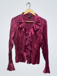 TAILOR Women's Pink Ruffle Blouse