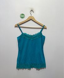 Cato Blue Lace Trim Cami