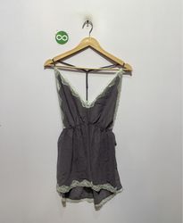 ADORE ME grauer Spitzenrand-Camisole-Overall