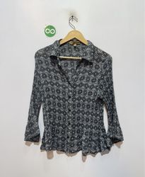 Notations Button-Down Blouse