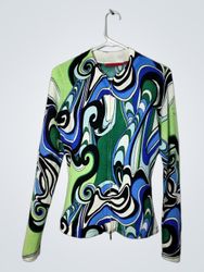 Gilet zippé à imprimé abstrait pour femmes RED