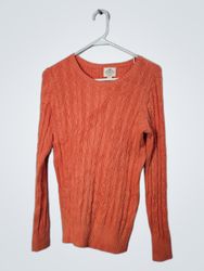 「St. John's Bay Classic Apparel オレンジ ケーブルニット セーター」