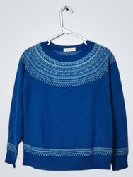Woolovers Blue Fair Isle Sweater
