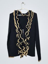 Cardigan negro Bellini con detalle de volantes