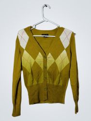 New York & Company Cardigan Argyle
