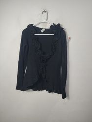 Cardigan con volantes negros