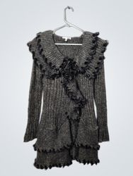 Lapis Knit Ruffle Cardigan
