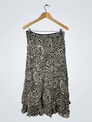 Saia Midi Com Renda Estampada de Paisley da Style ..